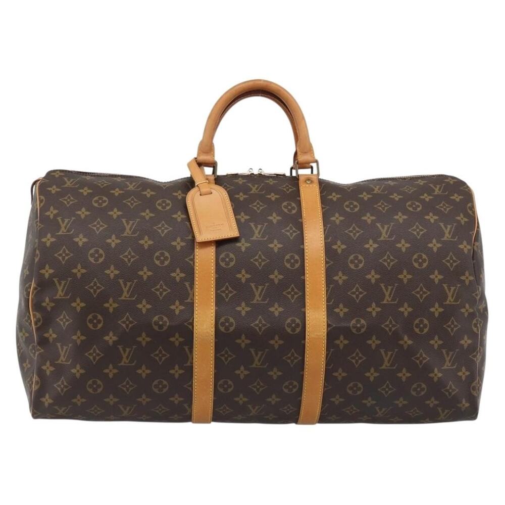 Louis Vuitton Monogram Keepall 55 Travel Bag Brown